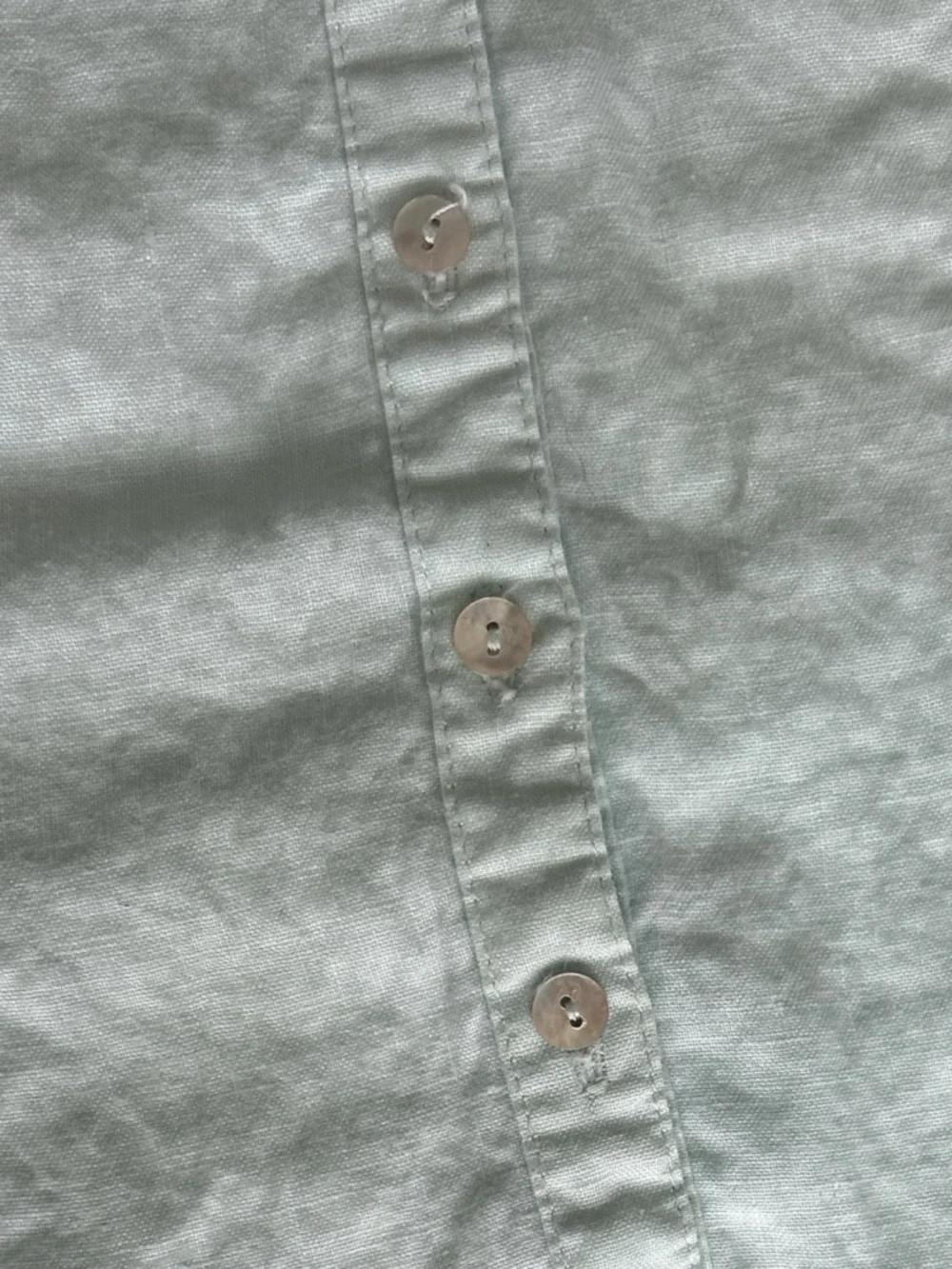 100 linen  Button-Up LShirt size M mint - Picture 5 of 5